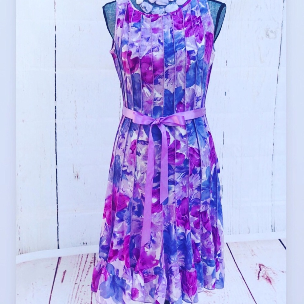Sandra Darren Lavender Floral Dress